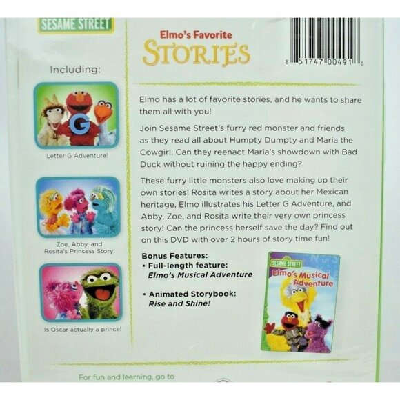 Sesame Street: Elmos Favorite Stories DVD, 2016 Reading, Letters, Imagination - Picture 4 of 5